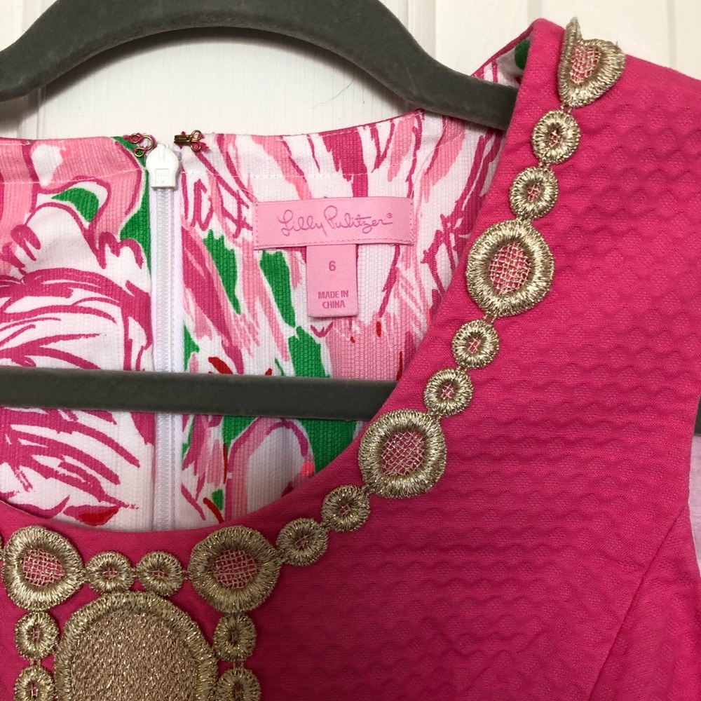 Lilly Pulitzer Pink Rosie Shift Dress - Size 6 - Picture 4 of 5